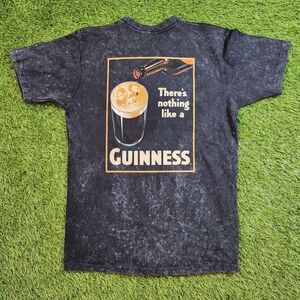 Guinness Black Front And Back Graphic T-Shirt for Men Cool Pattern